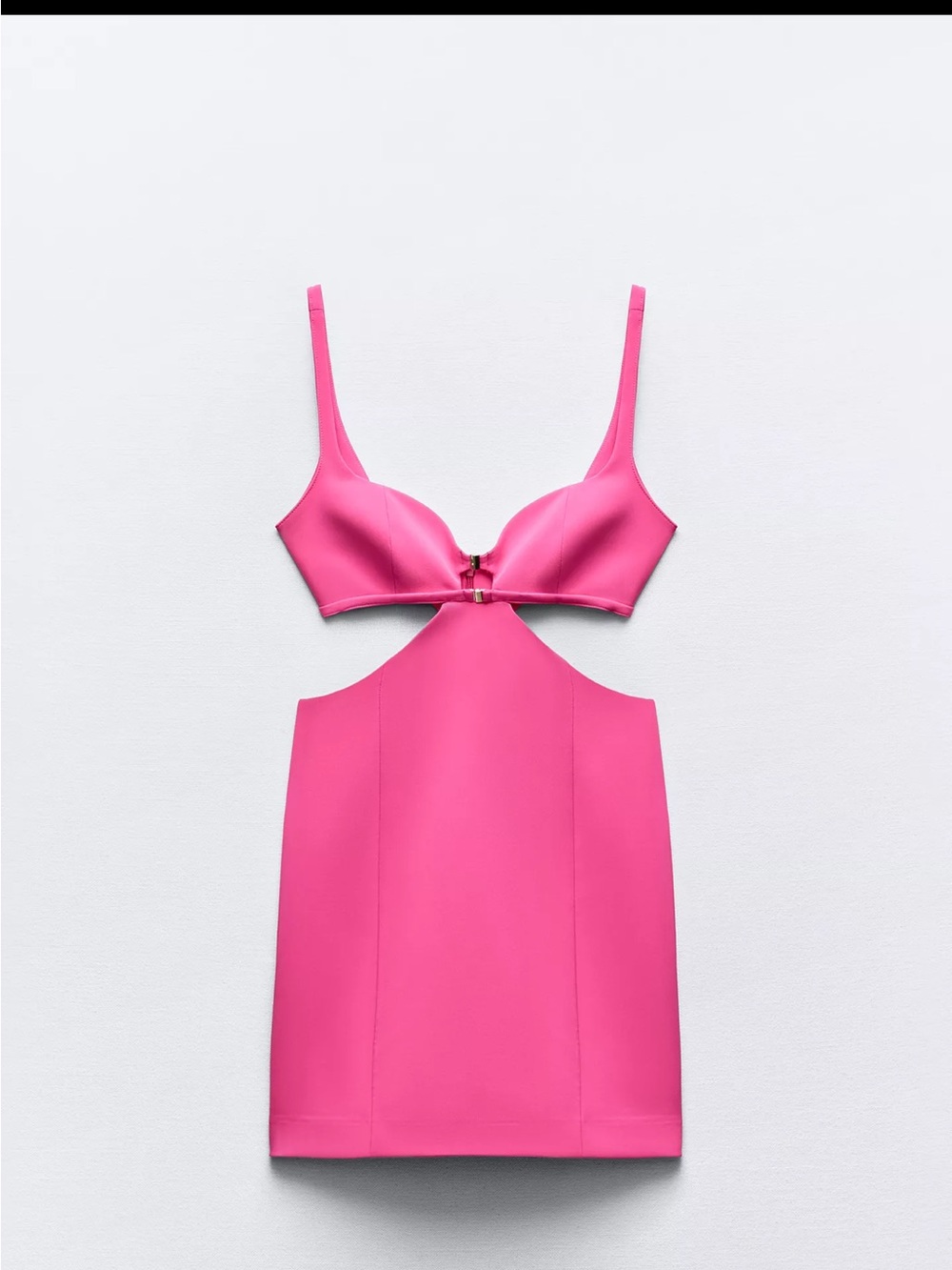 Zara Hot Pink Mini Dress with Cutout and Ring Detail